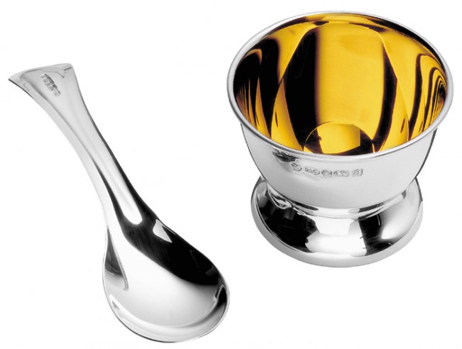 Antique silver egg cheap cup and spoon set