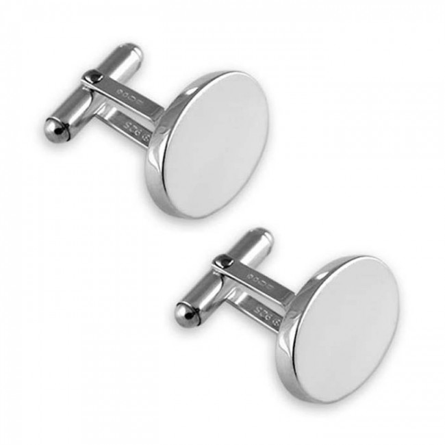 Plain silver top cufflinks