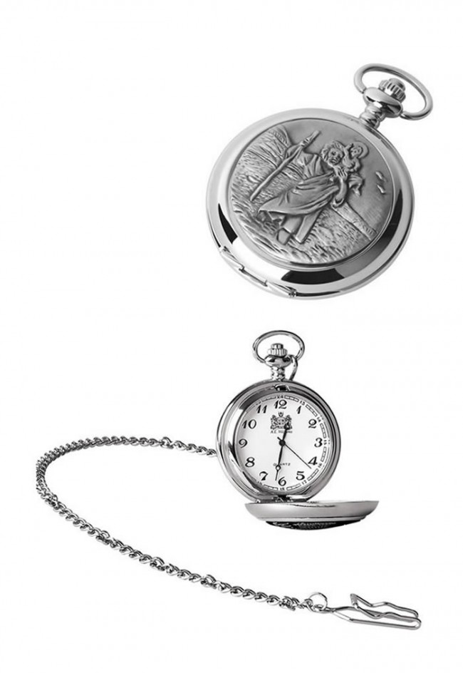 St christopher cheap pocket watch