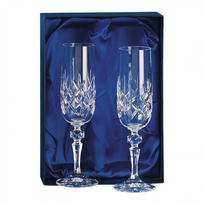 Cut glass crystal on sale champagne flutes