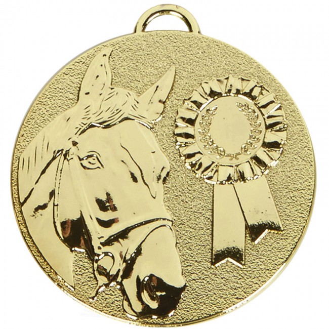 GOLD -SILVER OR BRONZE WITH CERTIFICATE 50MM METAL HORSE MEDALS 