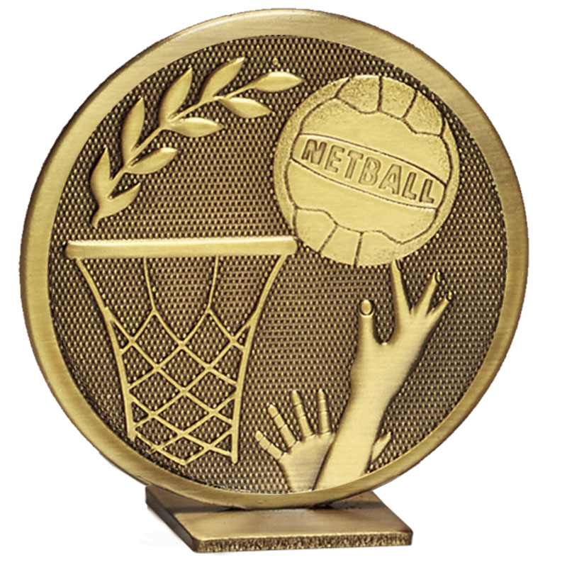 60mm Free Standing Bronze Netball Global Medal