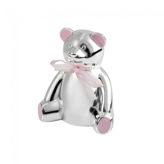 4 Inch Teddy Bear Pink Bow Christening Occasions Money Box