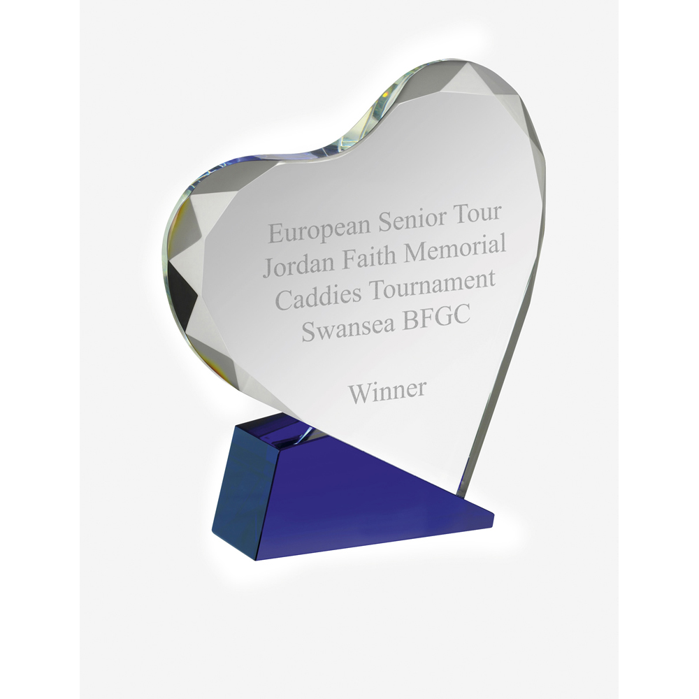 7 Inch Heart Crystal Award