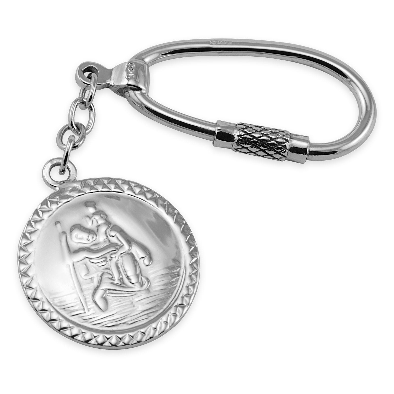 Sterling silver st christopher outlet keyring