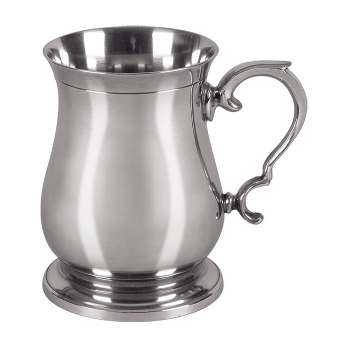 Simple Pewter One Pint Heavy Cast Tankard