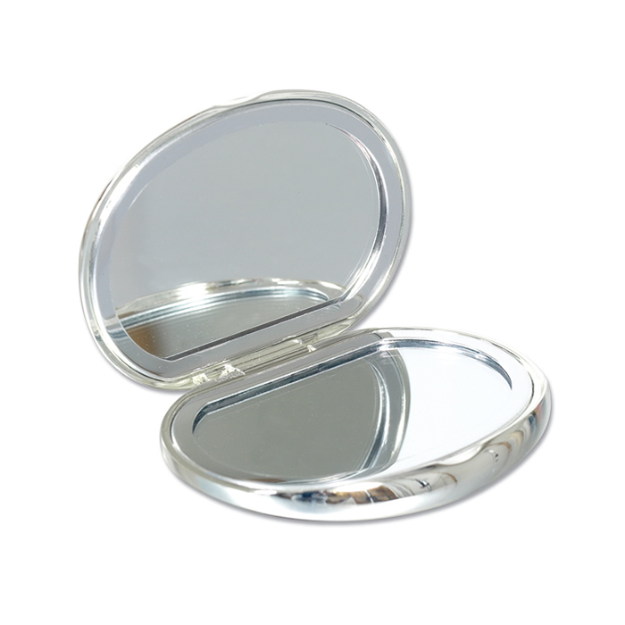 Silver Plated Oval Compact Mirror