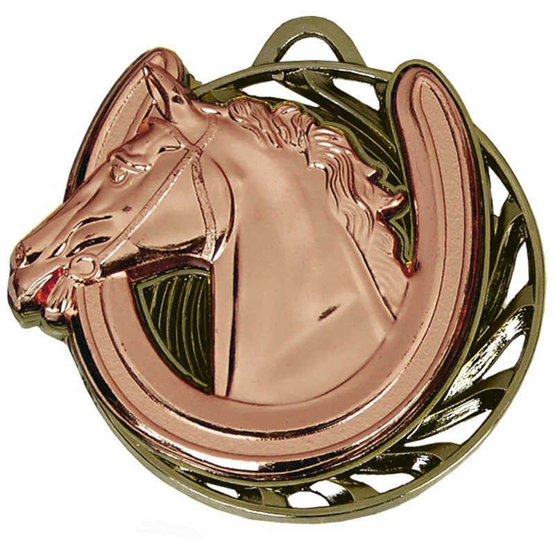 G Personalised Equestrian Horse Head 50 mm Medal with Ribbon ENGRAVED FREE 