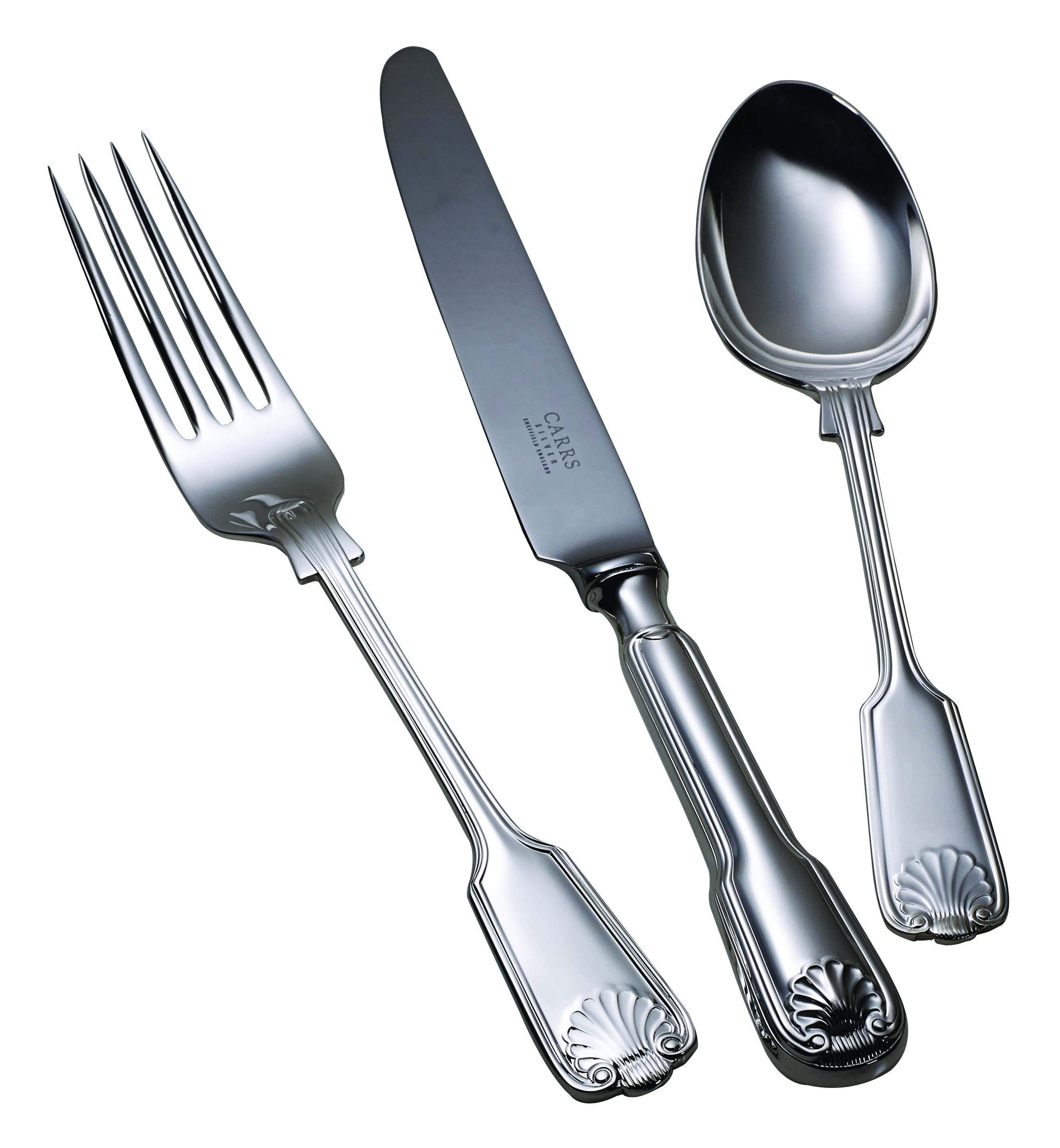 Children s Silver Plated Cutlery Set Fiddle Thread Shell Design